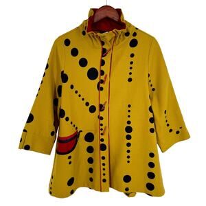 Moonlight by Y & S Small Mustard Wearable Art to Wear Artsy Shirt Top Abstract